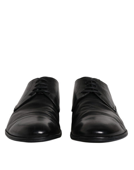 Dolce & Gabbana Black Patent Leather Derby Men Dress Shoes