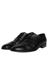 Dolce & Gabbana Black Patent Leather Derby Men Dress Shoes