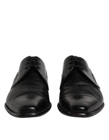 Dolce & Gabbana Black Leather Derby Men Formal Dress Shoes