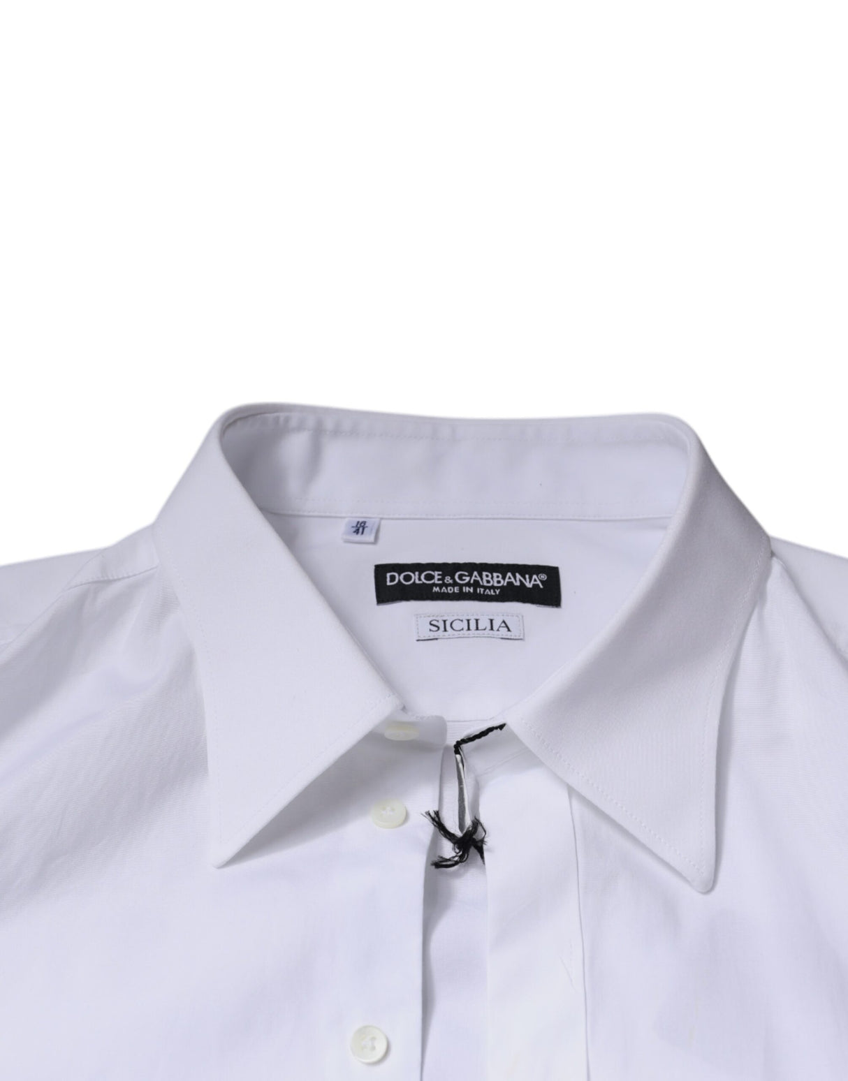 Dolce & Gabbana White Cotton Long Sleeve SICILIA Dress Shirt