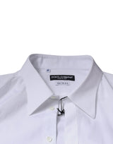 Dolce & Gabbana White Cotton Long Sleeve SICILIA Dress Shirt