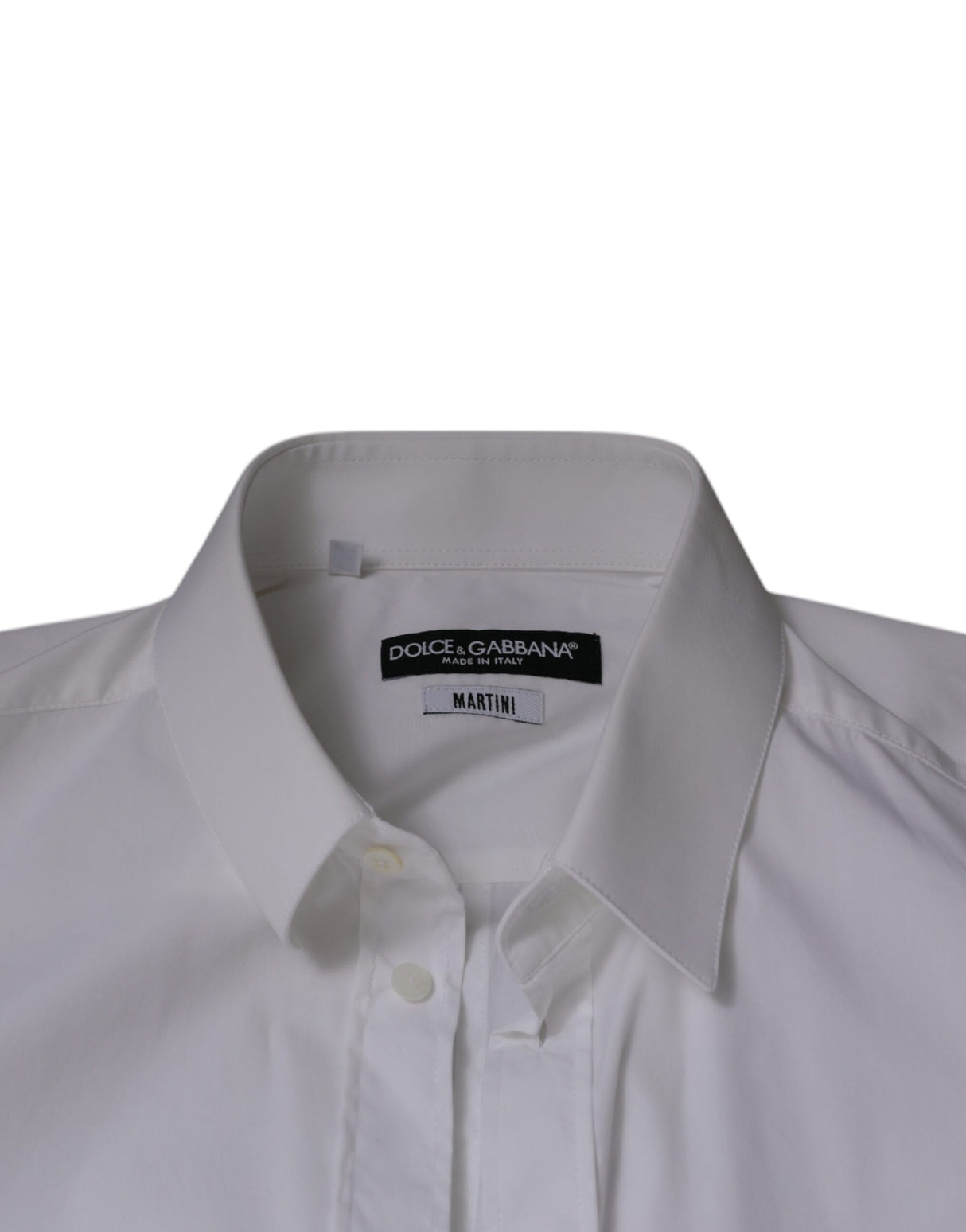 Dolce & Gabbana White Cotton Blend Men MARTINI Dress Shirt