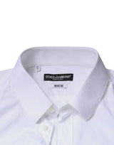 Dolce & Gabbana White Cotton Slim Fit Men MARTINI Dress Shirt