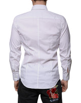 Dolce & Gabbana White Cotton Slim Fit Men MARTINI Dress Shirt