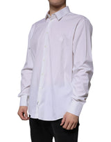 Dolce & Gabbana White Cotton Slim Fit MARTINI Dress Shirt