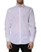 Dolce & Gabbana White Cotton Slim Fit MARTINI Men Dress Shirt