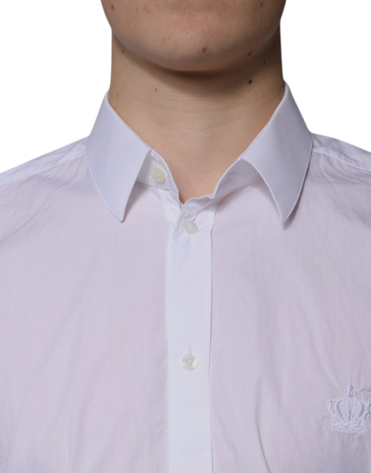 Dolce & Gabbana White Cotton Slim Fit MARTINI Men Dress Shirt