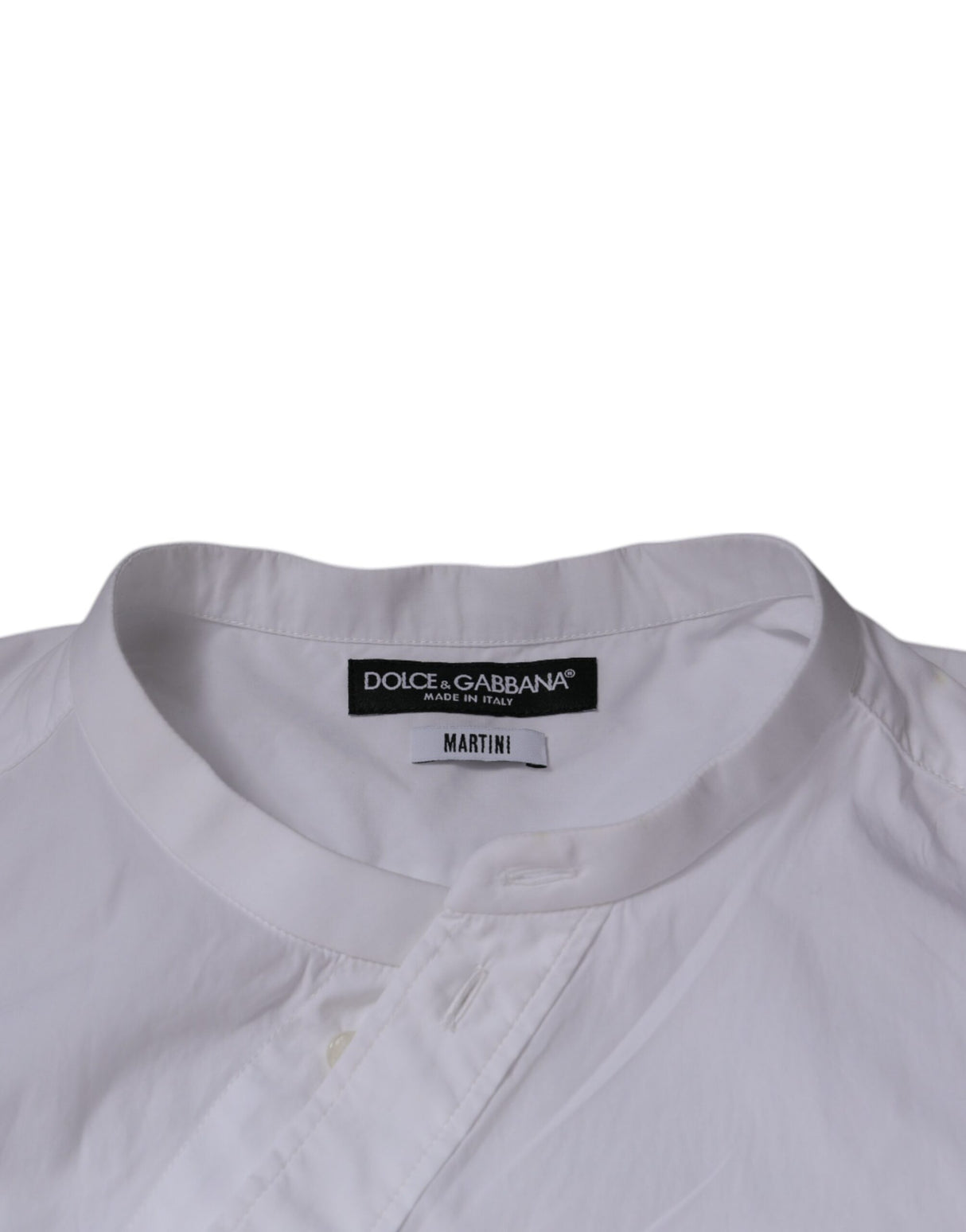 Dolce & Gabbana White Cotton Slim Fit MARTINI Dress Shirt