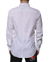 Dolce & Gabbana White Cotton Blend Men MARTINI Dress Shirt