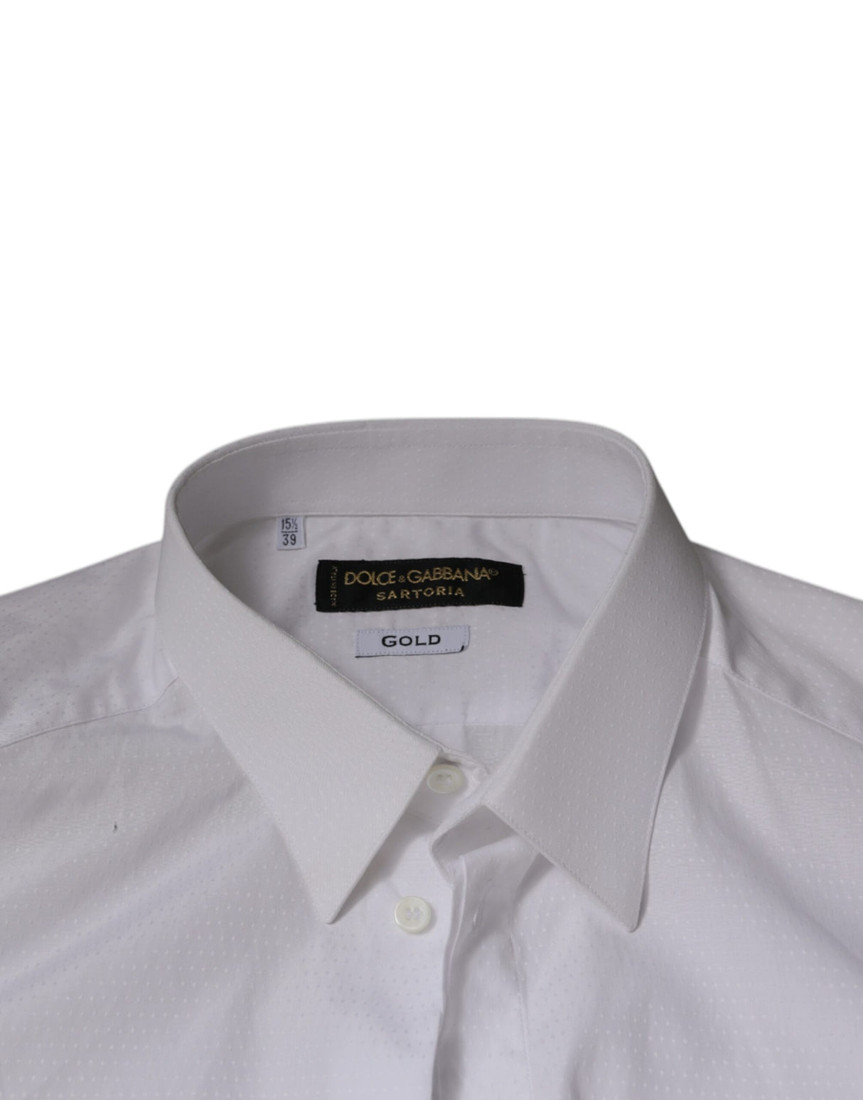 Dolce & Gabbana White Cotton Formal Men GOLD Dress Shirt