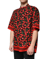 Dolce & Gabbana Black Cherry Cotton Button Down Casual Shirt