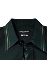 Dolce & Gabbana Green Logo Long Sleeve MARTINI Casual Shirt