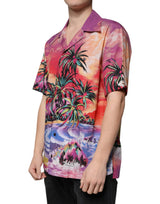 Dolce & Gabbana Multicolor Tropical Button Down Casual Shirt