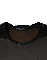 Dolce & Gabbana Brown Graphic Print Cotton Round Neck T-shirt