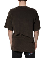 Dolce & Gabbana Brown Cotton Crew Neck Short Sleeves T-shirt