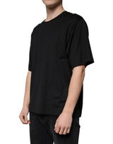 Dolce & Gabbana Black Cotton Crew Neck Short Sleeves T-shirt