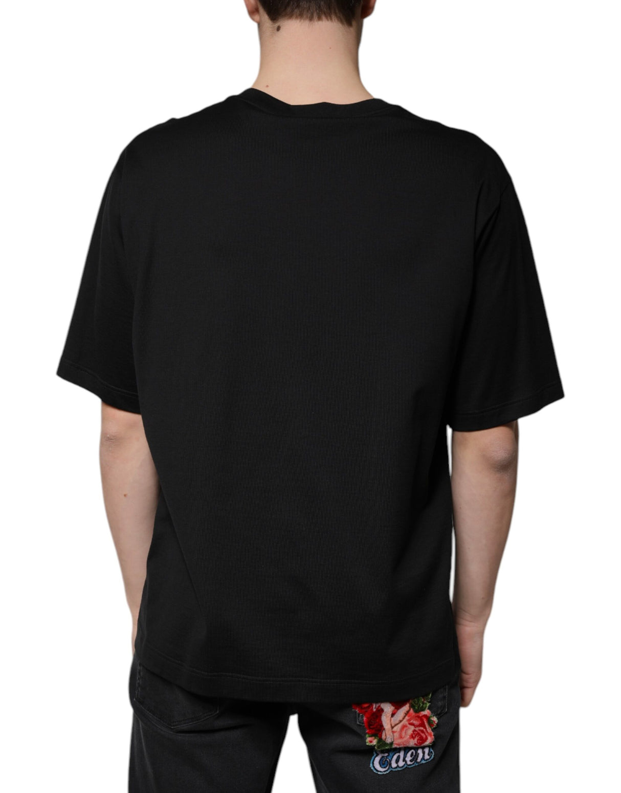 Dolce & Gabbana Black Cotton Crew Neck Short Sleeves T-shirt