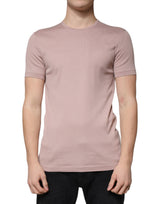 Dolce & Gabbana Brown Cotton Short Sleeves Round Neck T-shirt