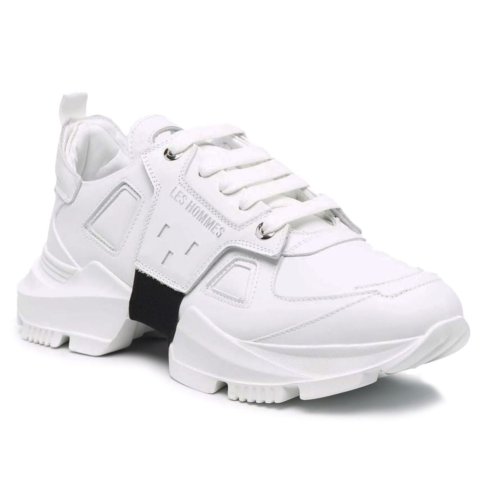 Les Hommes White Leather Di Calfskin Sneaker