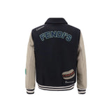 Fendi College-Style Bomber Jacket & Brunello Cucinelli Jeans