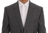 Dolce & Gabbana Sleek Gray Checkered Wool Blazer