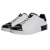 Dolce & Gabbana White Leather Logo Portofino Sneaker Shoes