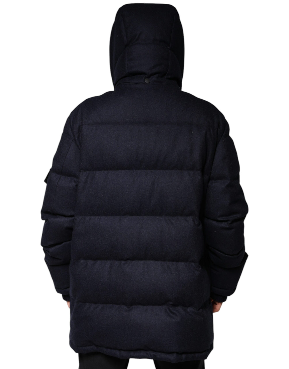 Dolce & Gabbana Black Nylon Hooded Puffer Men Coat Jacket