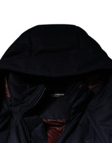 Dolce & Gabbana Black Nylon Hooded Puffer Men Coat Jacket