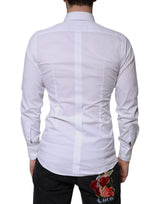 Dolce & Gabbana White Cotton Formal Men GOLD Dress Shirt