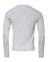 Dolce & Gabbana White Silk Crew Neck Men Pullover Sweater