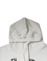 Dolce & Gabbana White Caesar Cotton Hooded Pullover Sweater