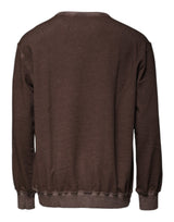 Dolce & Gabbana Brown Logo Print Crew Neck Pullover Sweater