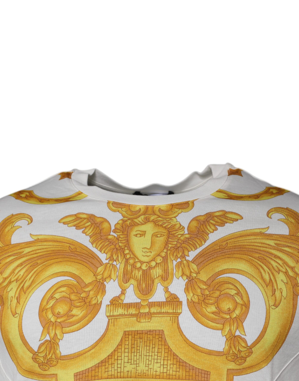 Versace White Medusa Print Cotton Crew Neck T-shirt