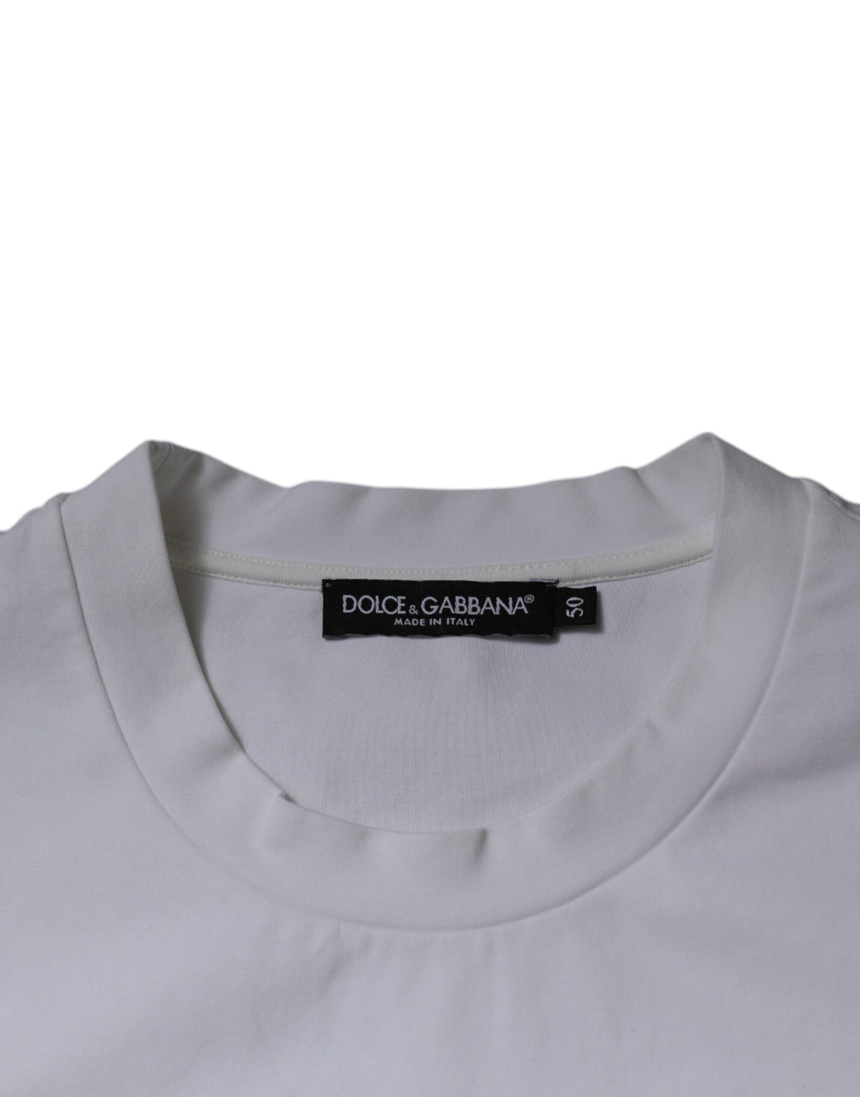 Dolce & Gabbana White DG Logo Crew Neck Short Sleeves T-shirt