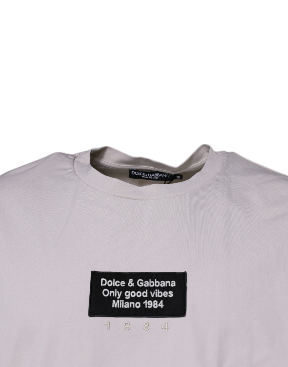 Dolce & Gabbana Beige DG Logo Crew Neck Short Sleeves T-shirt