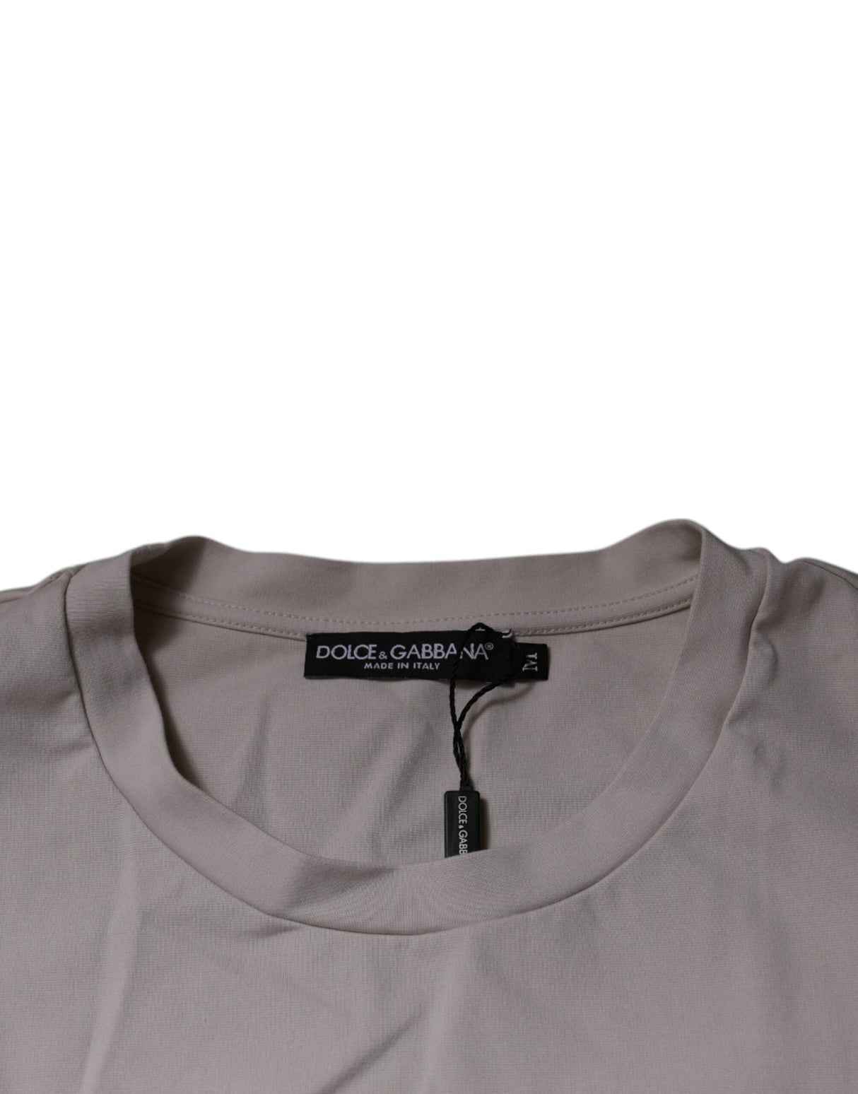 Dolce & Gabbana Beige DG Logo Crew Neck Short Sleeves T-shirt