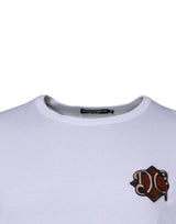 Dolce & Gabbana White DG Embroidery Cotton Crew Neck T-shirt