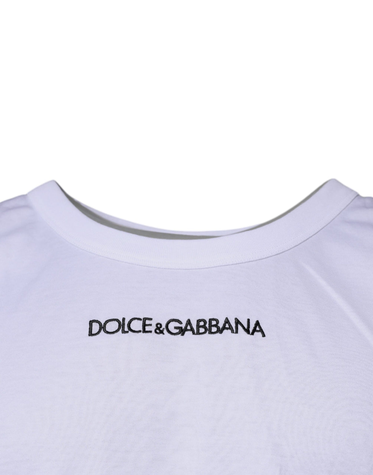 Dolce & Gabbana White Logo Cotton Sleeveless Tank T-shirt