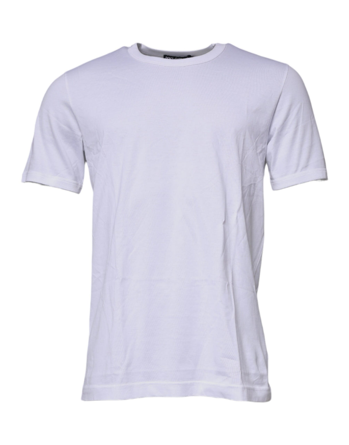 Dolce & Gabbana White Cotton Crew Neck Short Sleeves T-shirt