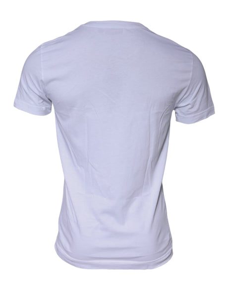 Dolce & Gabbana White Cotton Crew Neck Short Sleeves T-shirt