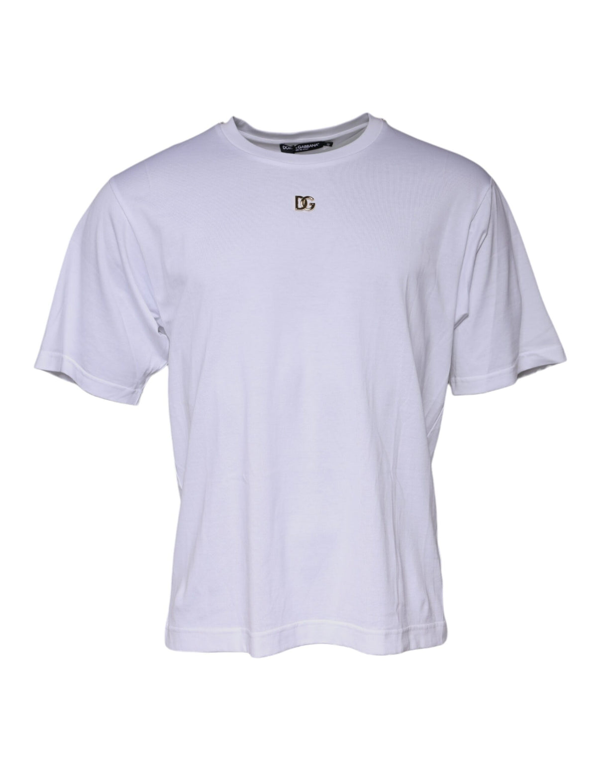 Dolce & Gabbana White DG Logo Crew Neck Short Sleeve T-shirt