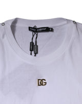 Dolce & Gabbana White DG Logo Crew Neck Short Sleeve T-shirt