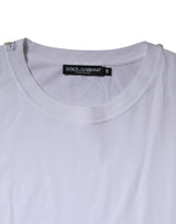 Dolce & Gabbana White Cotton Logo Plaque Crew Neck T-shirt