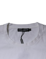 Dolce & Gabbana White DG Logo Cotton Crew Neck T-shirt