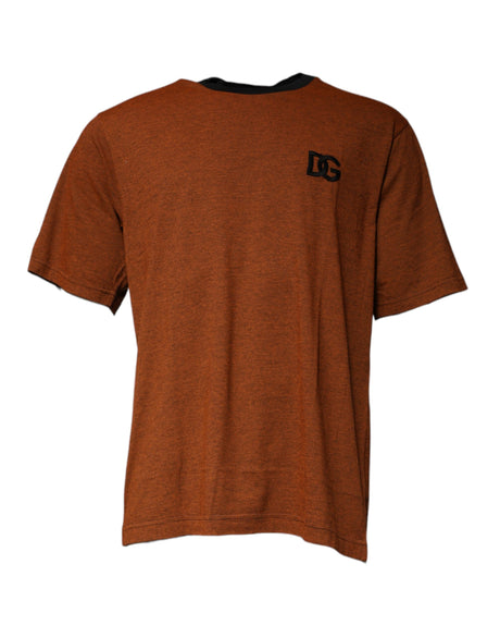 Dolce & Gabbana Brown DG Logo Cotton Crew Neck T-shirt