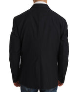 Dolce & Gabbana Elegant Slim Fit Striped Wool Silk Blazer