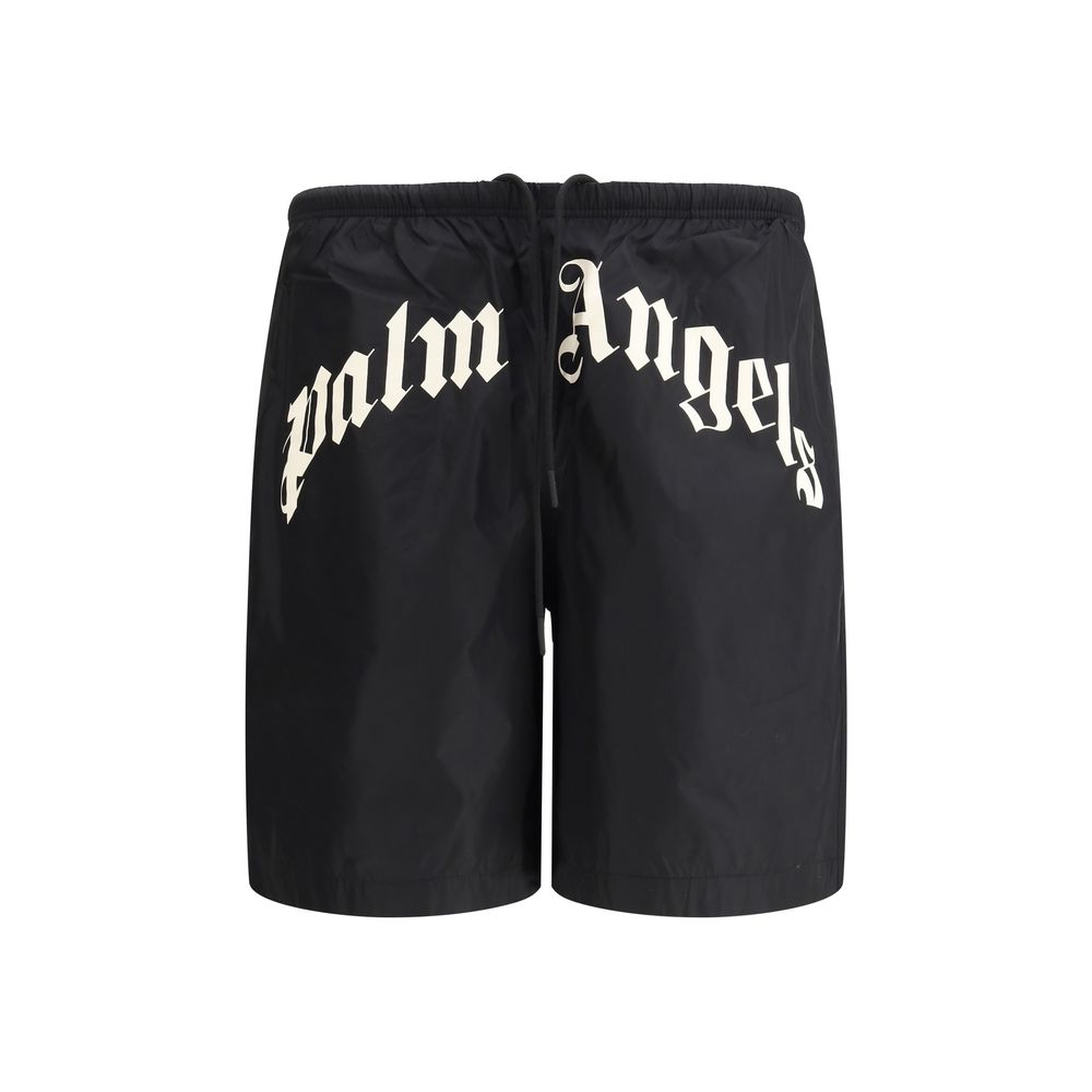 Palm Angels Curved Logo Swimshorts