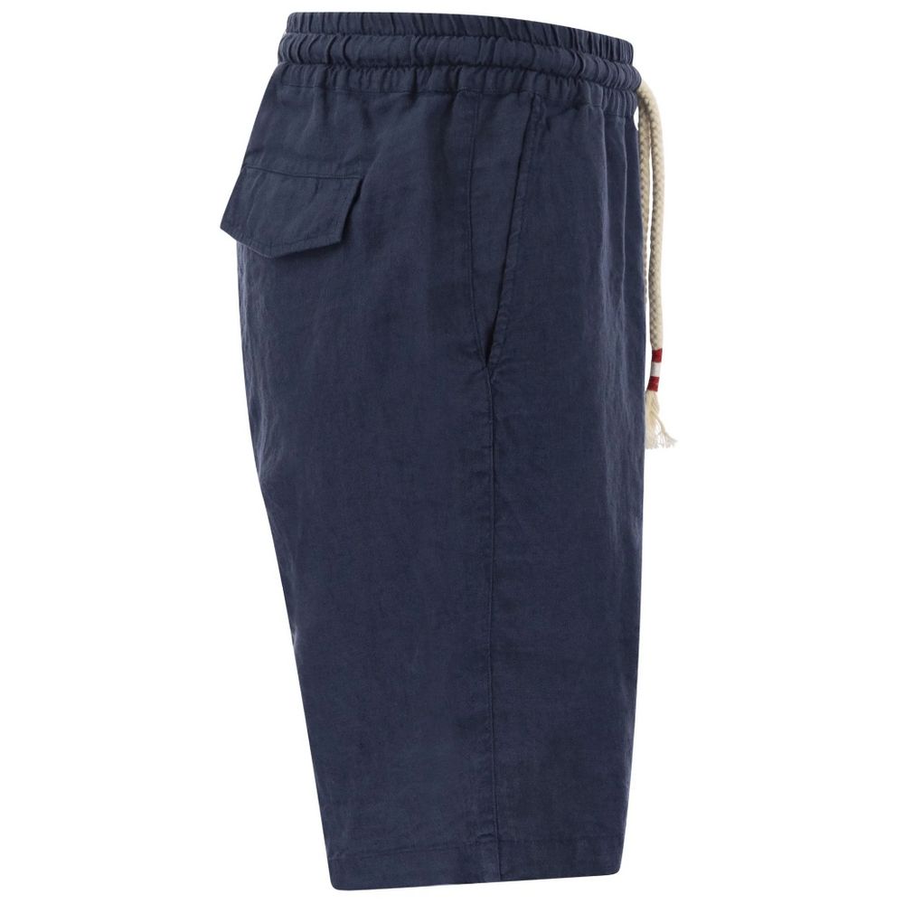 MC2 Saint Barth Blue Linen Short