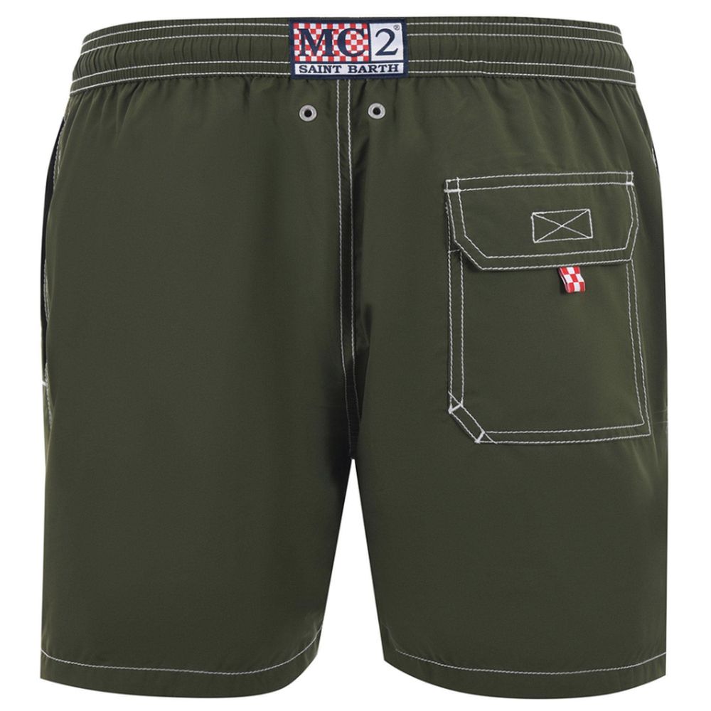 MC2 Saint Barth Green Polyester Men Swim Trunk