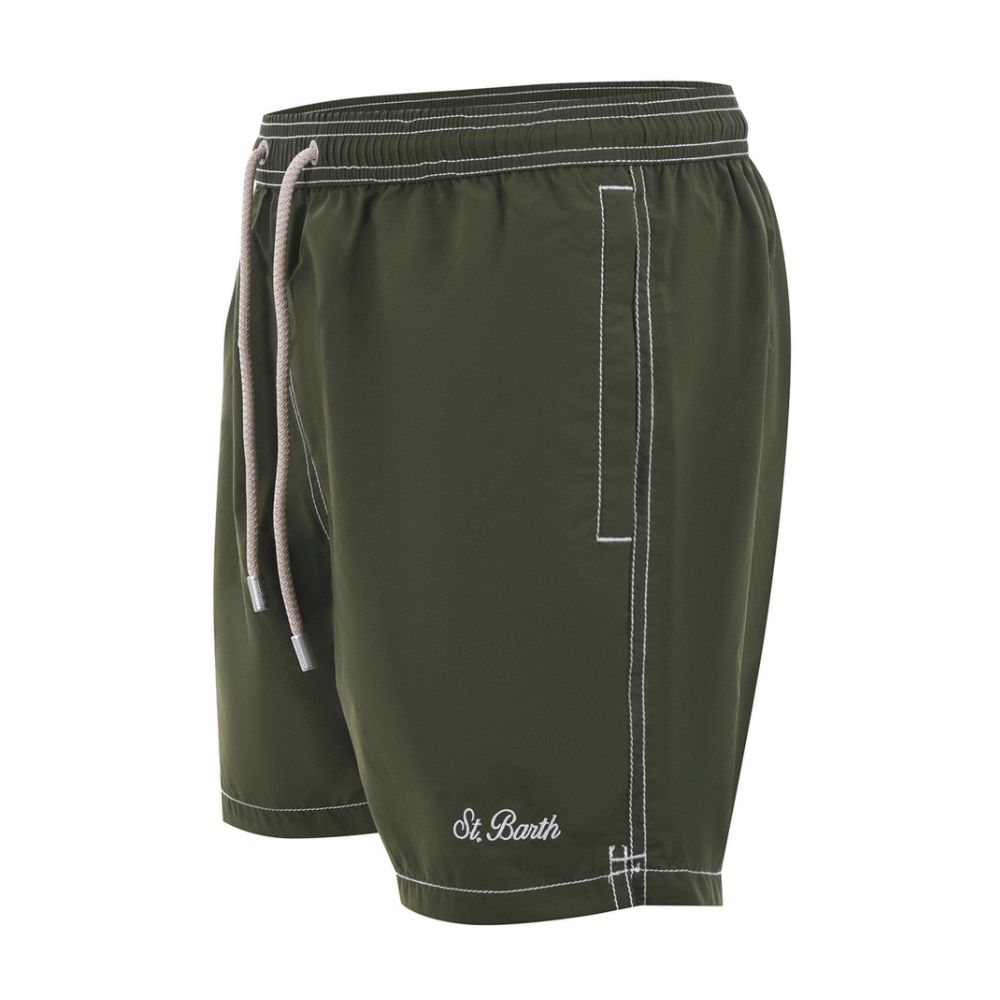 MC2 Saint Barth Green Polyester Men Swim Trunk